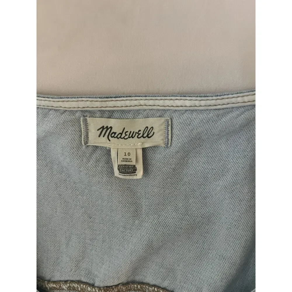 Madewell Fitted Blue Denim Vest Top Size 10